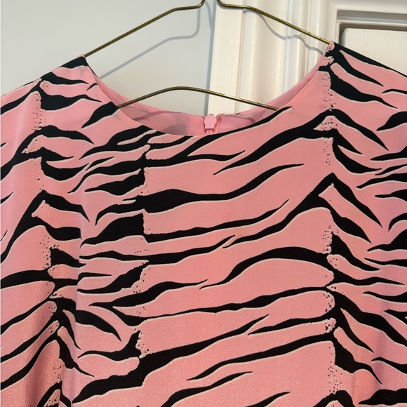 RIXO Pink and Black Zebra Long Sleeve Dress - Picture 4 of 7